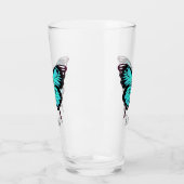 Verre joli bleu papillon ajouter nom (Gauche)