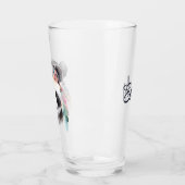Verre Joli boho aquarelle hippie conception panda (Gauche)