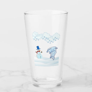 Verre Joli bonhomme de neige et vent d'hiver