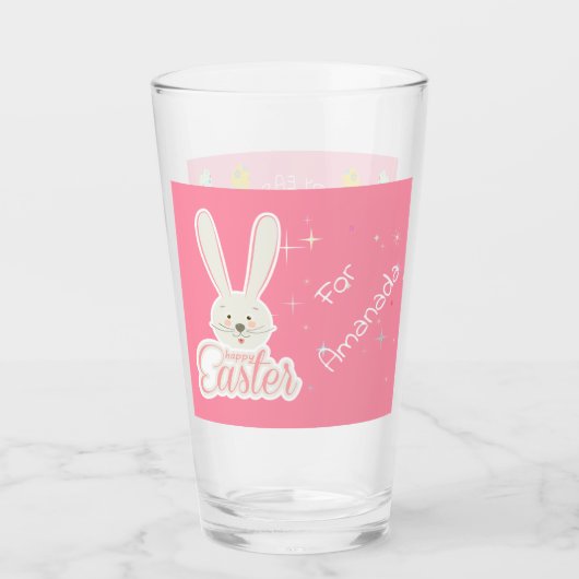 Verre Joli Bunny de Pâques oeufs de chasse printemps de (Devant)