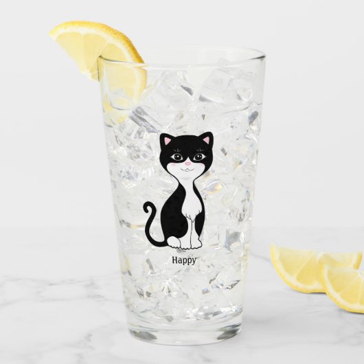 Verre Joli chat en smoking heureux (Devant glace)