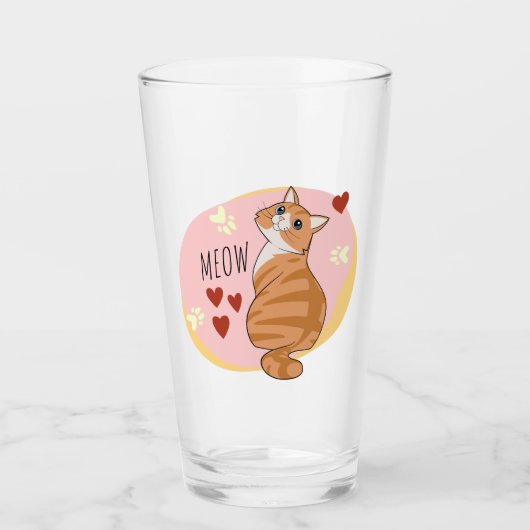 Verre Joli chat orange (Devant)