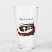 Verre Joli Chat Tigré Vert Fête des Mères (Devant)