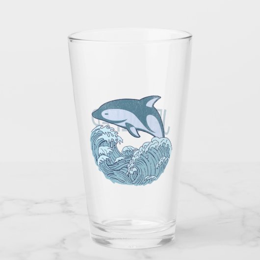 Verre Joli dauphin bleu (Devant)