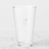 Verre Joli fantôme diable avec trident vert (Dos)