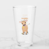 Verre Joli joli maillot de vache et dessin de fleurs (Devant)