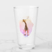 Verre Joli Monogramme Aquarelle Nom Enfants Giraffe (Dos)