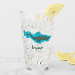 Verre Joli monstre marin plésiosaure heureux dessin anim