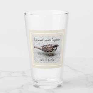 Verre Joli Oiseau Bruant Photo Bible Verse Simple Tan