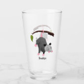 Verre Joli opossum accroché à la branche dessin animé (Devant)