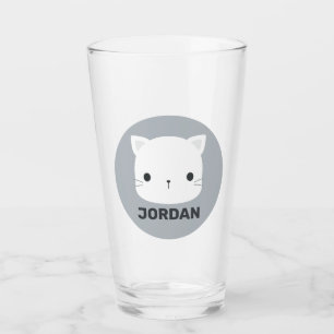 Verre Joli Petit Chat avec Nom Personnalisé