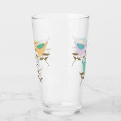 Verre Joli petit oiseau sur branches (Gauche)