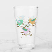 Verre Joli petit oiseau sur branches (Devant)