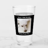 Verre Joli Pouty Face mignon chien 40e anniversaire Noir (Devant)