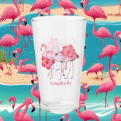 Verre joli rose flamingo ajouter nom plage