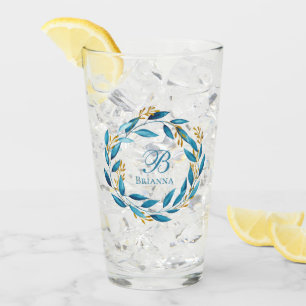 Verre Jolie couronne d'aquarelle - Monogramme