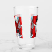 Verre Jolie Dancing Snowmen et Neige à Noël rouge (Gauche)