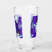 Verre Jolie Dancing Snowmen Noël bleu (Gauche)