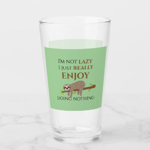 Verre Jolie fentes lazy accrochée sur le texte amusant d