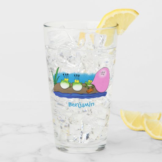 Verre Jolie grenouilles drôles bubblegum dessin animé il (Dos glace)