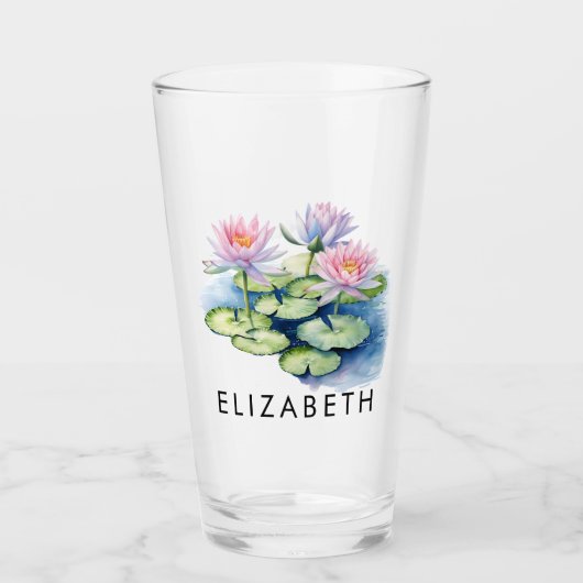 Verre Jolie personnalisation Mois de naissance Fleur Nom (Devant)