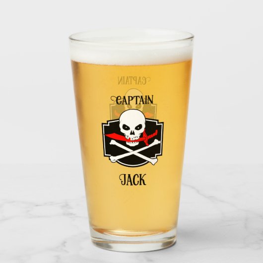 Verre Jolly roger personnalisé (Cutlass) (Dos (rempli))