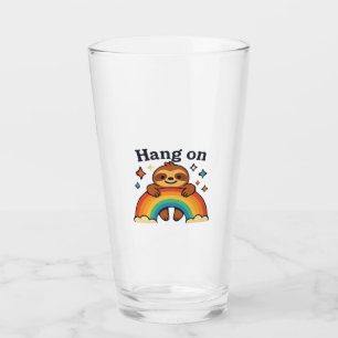 Verre Jote Sloth � Hang Sur � Rainbow Positive Quote Sti