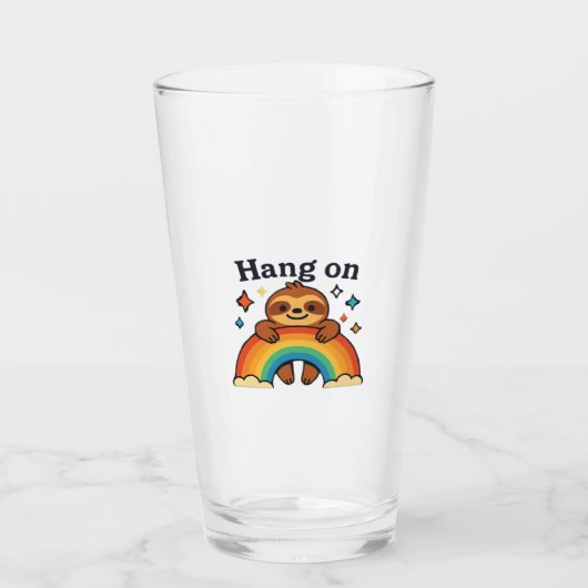 Verre Jote Sloth � Hang Sur � Rainbow Positive Quote Sti (Devant)