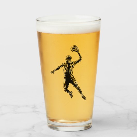 Verre Joueur de basket-ball Slam Dunk Dark Design (Devant (rempli))