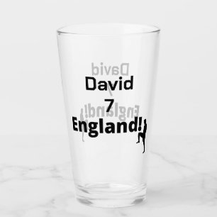 Verre Joueur de football anglais personnalisable