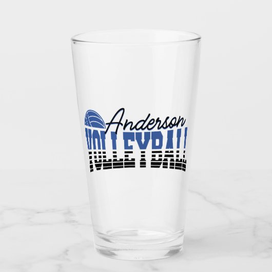 Verre Joueur de volley-ball personnalisé AJOUTER UN NOM (Devant)