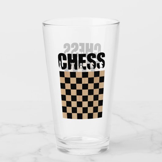 Verre Joueur D'Échecs, Amoureux Du Jeu D'Échecs (Devant)