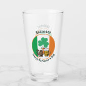 Verre Jour de la Saint Patrick du drapeau irlandais pers (Dos)
