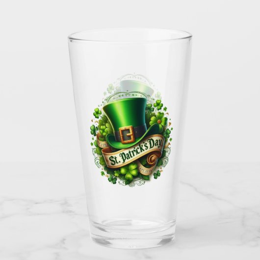 Verre Jour de la Saint Patrick Leprechaun Casquette et C (Devant)