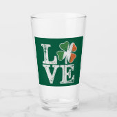 Verre Jour de la Saint Patrick Love Lucky Shamrock irlan (Devant)