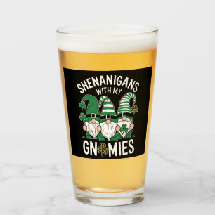 Verre Jour de la Saint-Patrick Shamrock Chanceux Gnomes 