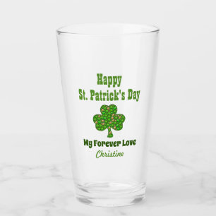 Verre Jour de la Saint Patrick Shamrock irlandais Clover