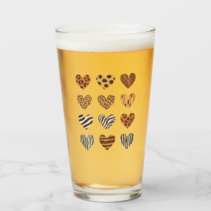 Verre Jour de la Saint-Valentin Cœur Léopard Mignon