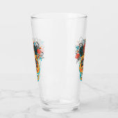 Verre Jour du crâne de sucre mort avec Rose (Gauche)