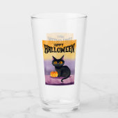 Verre Joyeuse chemise de chat Halloween (Devant)