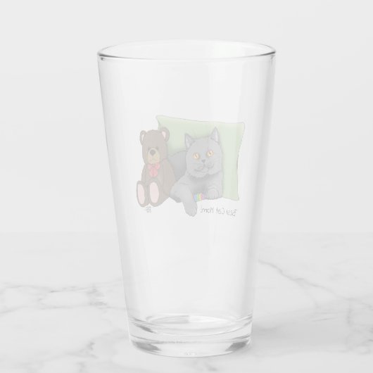 Verre Joyeuse fête des mères Gray Chat (Dos)
