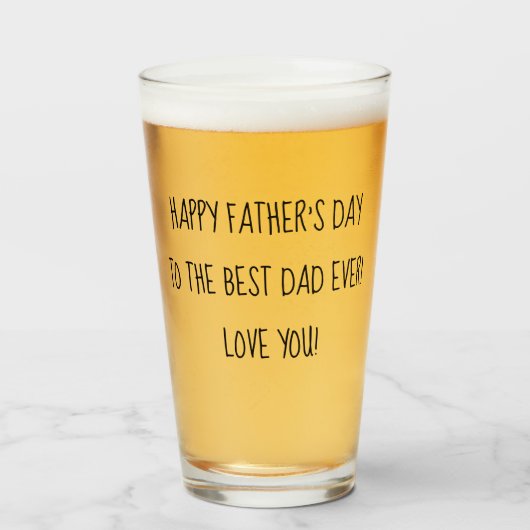 Verre joyeuse fête des pères amusante calligraphie (Devant (rempli))