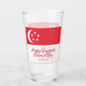 Verre Joyeuse fête nationale de Singapour Drapeau de Sin (Dos)