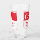 Verre Joyeuse fête nationale de Singapour Drapeau de Sin (Gauche)