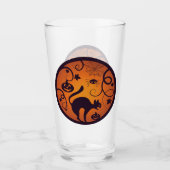 Verre Joyeuse lanterne d'Halloween araignées et chauves- (Devant)