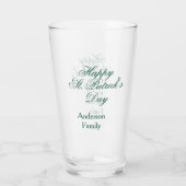 Verre Joyeuse Saint-Patrick famille nom vert minimal (Dos)