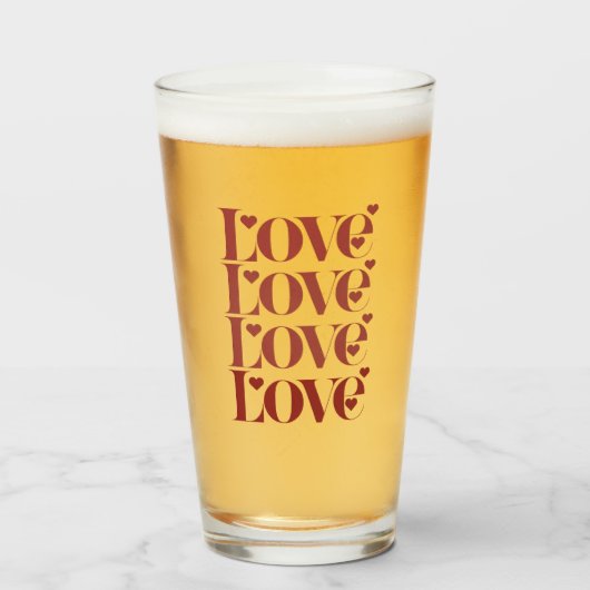 Verre Joyeuse Saint-Valentin Amour Couple (Devant (rempli))