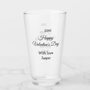 Verre Joyeuse Saint-Valentin nom amour simple année styl