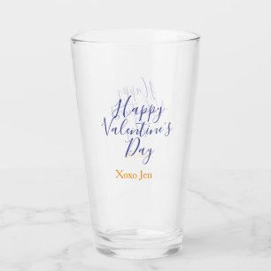 Verre Joyeuse Saint-Valentin rose violet xoxo amour nom
