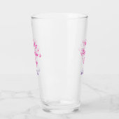 Verre Joyeuse Saint-Valentin rose violet xoxo amour nom (Gauche)